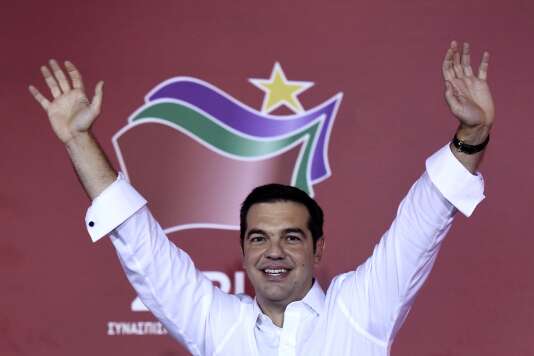 Alexis Tsipras, lors de sa victoire aux élections générales en Grèce le 20 septembre 2015.