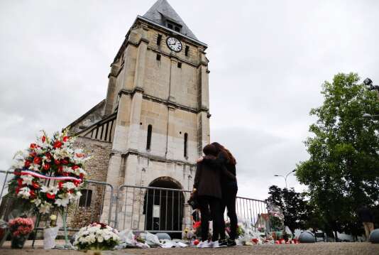 L’église de Saint-Etienne-du-Rouvray (Seine-Maritime), où le père Hamel fut assassiné le 26 juillet 2016.