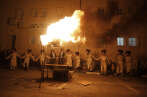 Un feu de joie pour la fête de Lag Baomer, dans le quartier ultra-orthodoxe de Mea Shearim, à Jérusalem, le 13 mai.