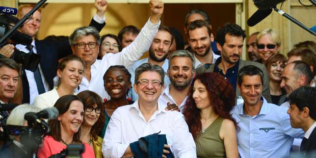 Jean-Luc Mélenchon et les députés de La France insoumise, mardi 20 juin, à l’Assemblée nationale.