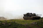 Un tank israélien sur la plateau du Golan.
