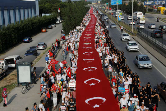Durant la Marche pour la justice, près d’Izmit, le 3 juillet.
