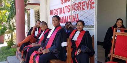 Magistrats en grève, le 11 juillet 2017 à Madagascar.