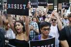 A la fin de juillet, des manifestations avaient été organisées pour protester contre la décision de Donald Trump d’exclure les personnes transgenres de l’armée. Ici, à New York le 26 juillet 2017.