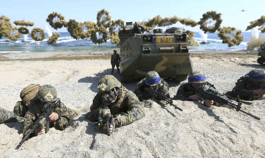 Manœuvres militaires conjointes des Etats-Unis et de la Corée du Sud en mars 2016.