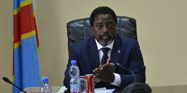 Le président congolais Joseph Kabila en déplacement à Tshikapa, dans une province du Kasaï, le 13 juin 2017.