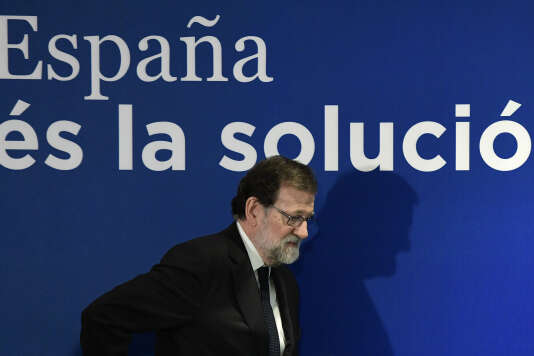 Mariano Rajoy lors d’un meeting, à Barcelone, le 18 décembre 2017.