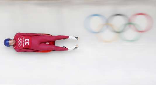 L’athlète russe Roman Repilov s’entraine à la luge, le 9 février à Pyeongchang.