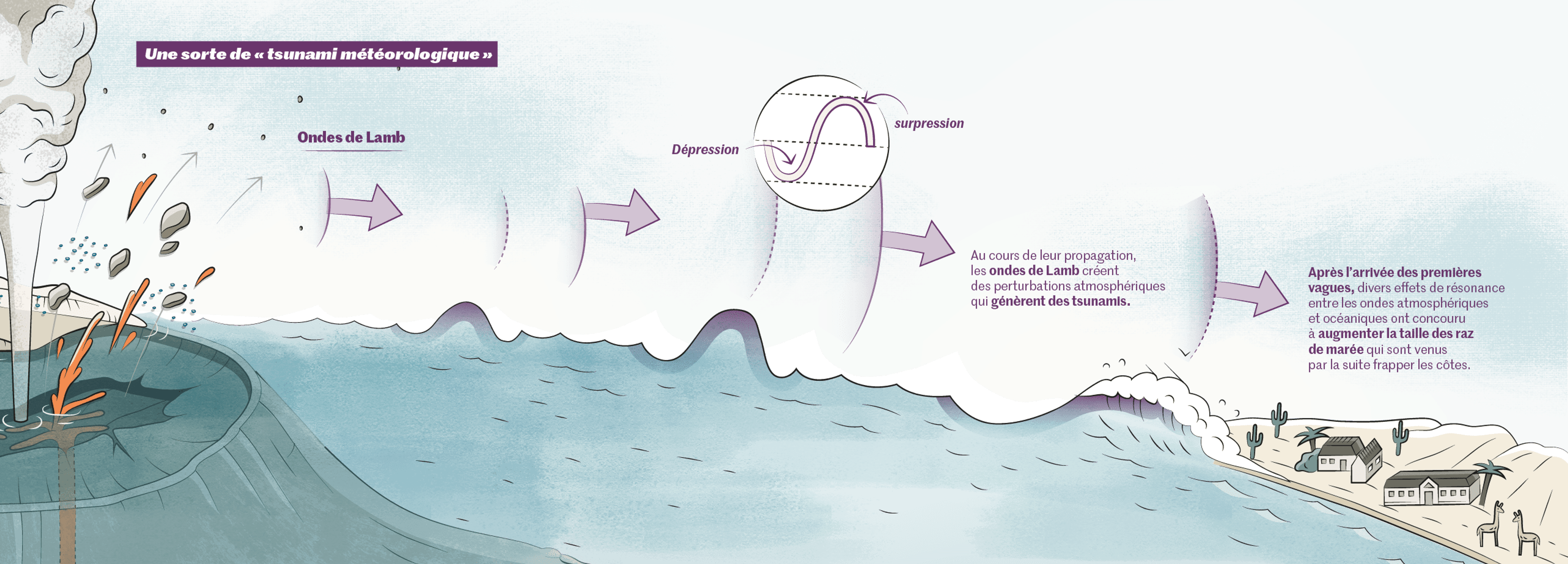 Quel Phénomène Est Mieux Décrit Pas Ce Schéma Qu un Tsunami Pourquoi le volcan Hunga Tonga a causé des tsunamis sur toutes les mers du globe