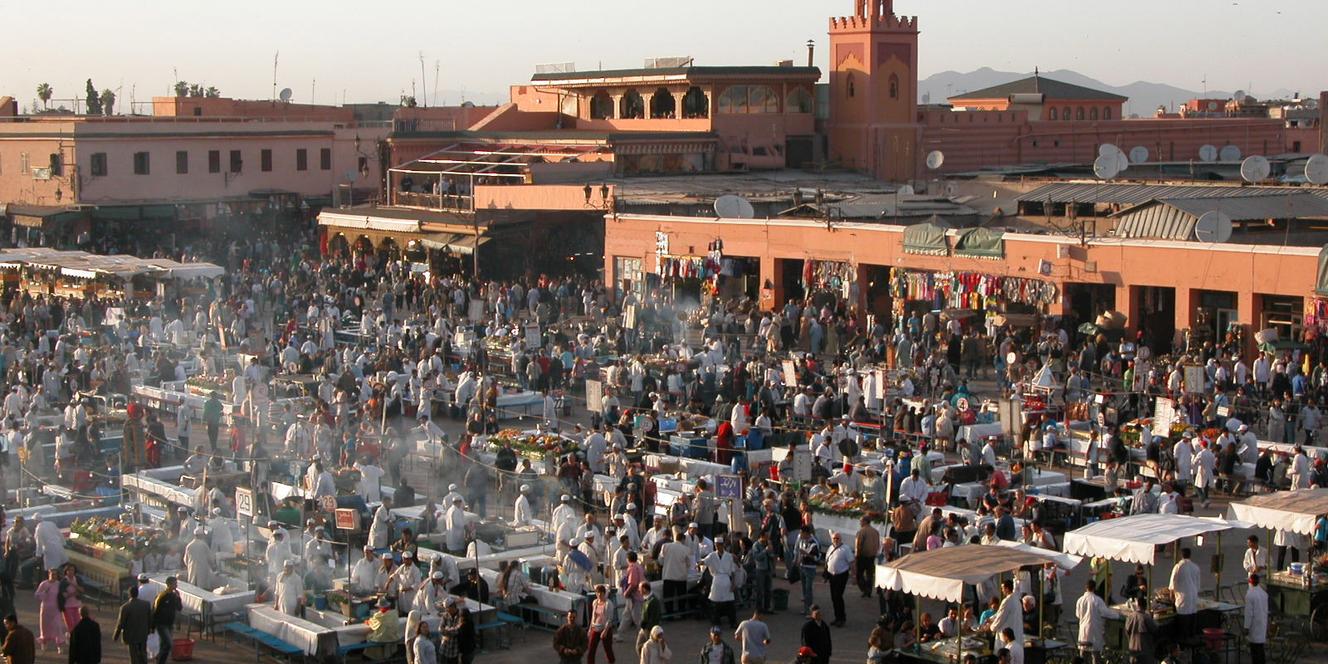 Marrakech, la Plaza Djemma El Fna.