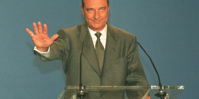 Jacques Chirac lors de son premier discours après son élection à la présidence de la République, le 07 mai 1995 à Paris.