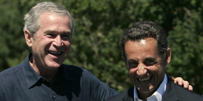 MM. Bush et Sarkozy à Kennebunkport (Maine), le 11 août 2007.