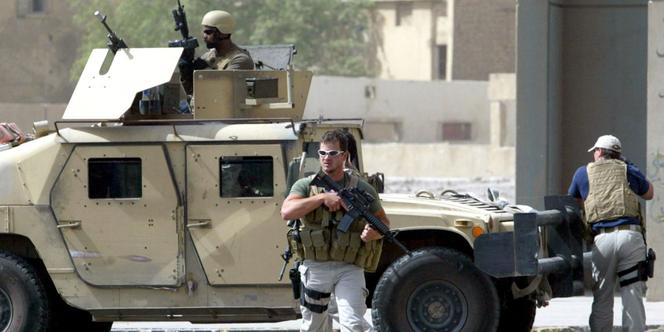 Des employés de la société Blackwater à Bagdad en juillet 2005.