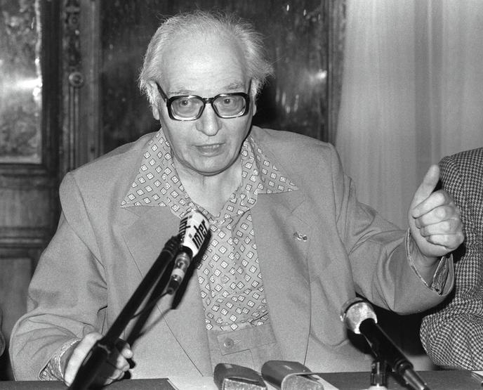 Le compositeur français Olivier Messiaen en novembre 1983.