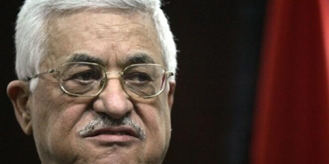 Le président de l'Autorité palestinienne, Mahmoud Abbas, lors d'une conférence de presse en février 2008.