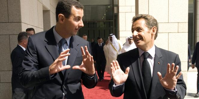 Nicolas Sarkozy en visite à Damas, les 3 et 4 septembre 2008. 