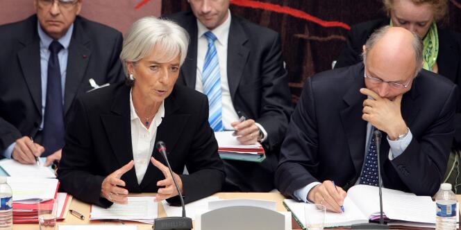 La ministre de l'économie, Christine Lagarde, lors de son audition le 23 septembre 2008 par la commission des finances de l'Assemblée nationale, sur les choix du recours à un arbitrage dans le cadre de l'affaire Adidas. 