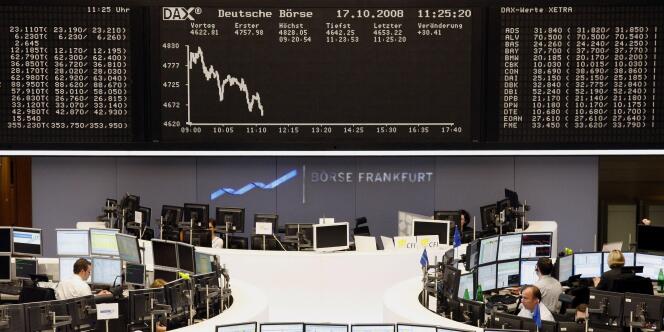 La Bourse de Francfort, vendredi 17 octobre 2008.