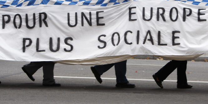 Manifestation de syndicats à Strasbourg.