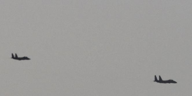 Le Blue Sparrow est en général tiré par un avion de chasse ; en l’occurrence, il s’agit vraisemblablement d’un F-15 israélien.