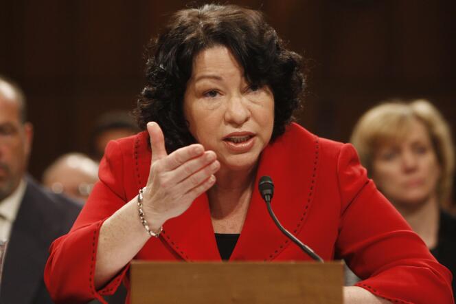 La magistrate Sonia Sotomayor s’exprime devant le Sénat américain, le 14 juillet 2009.