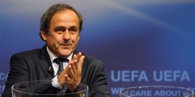 Le président de l'UEFA Michel Platini lors du tirage au sort de la Ligue Europa 2009 à Nyon.