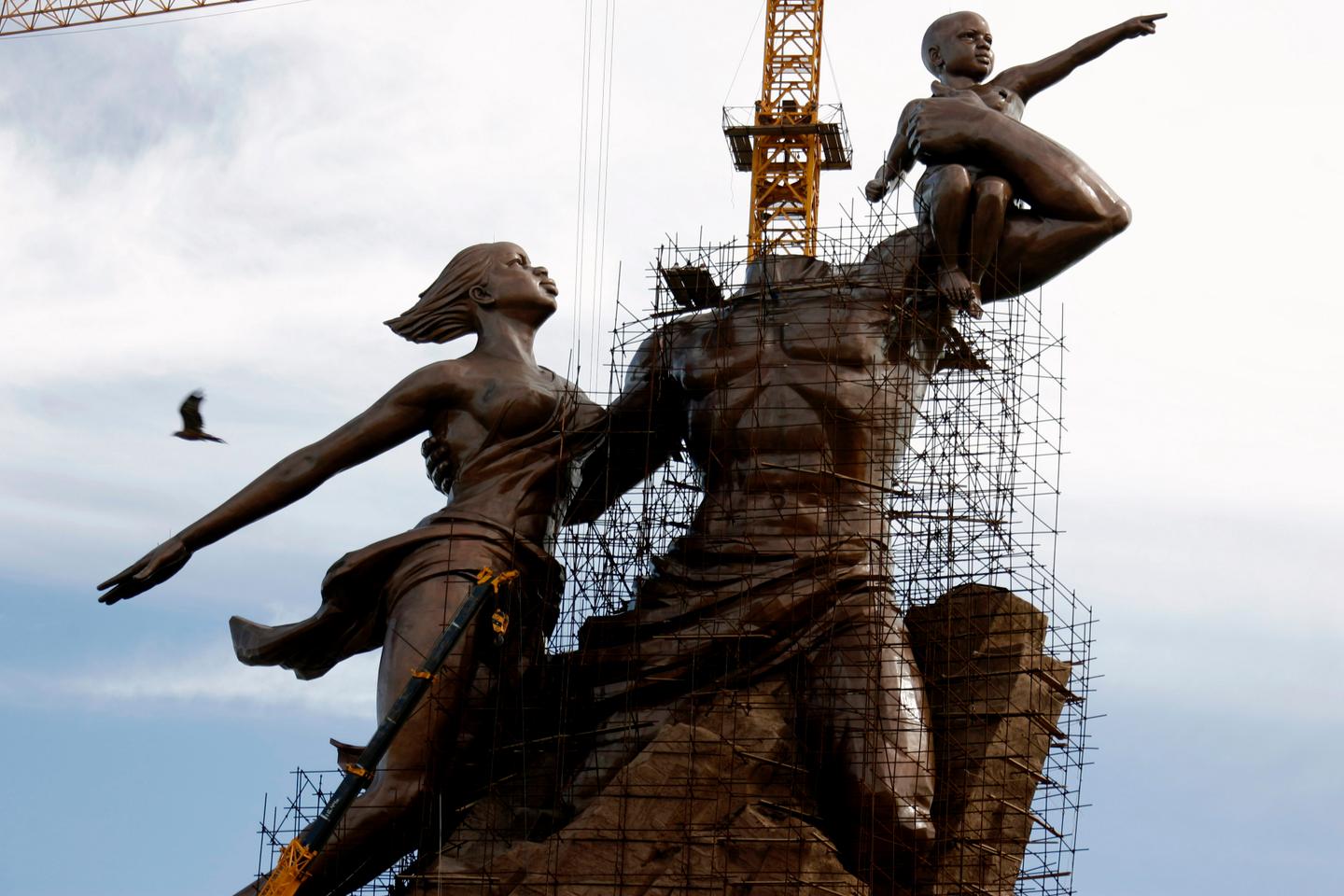 Dakar la statue de l'Afrique, le président, ses droits d'auteur