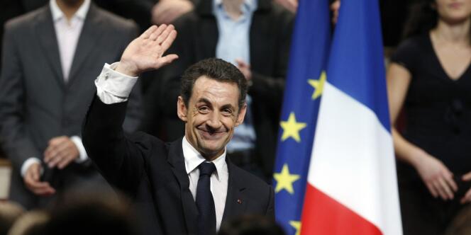 Nicolas Sarkozy lors d'un meeting de l'UMP, en novembre 2009.