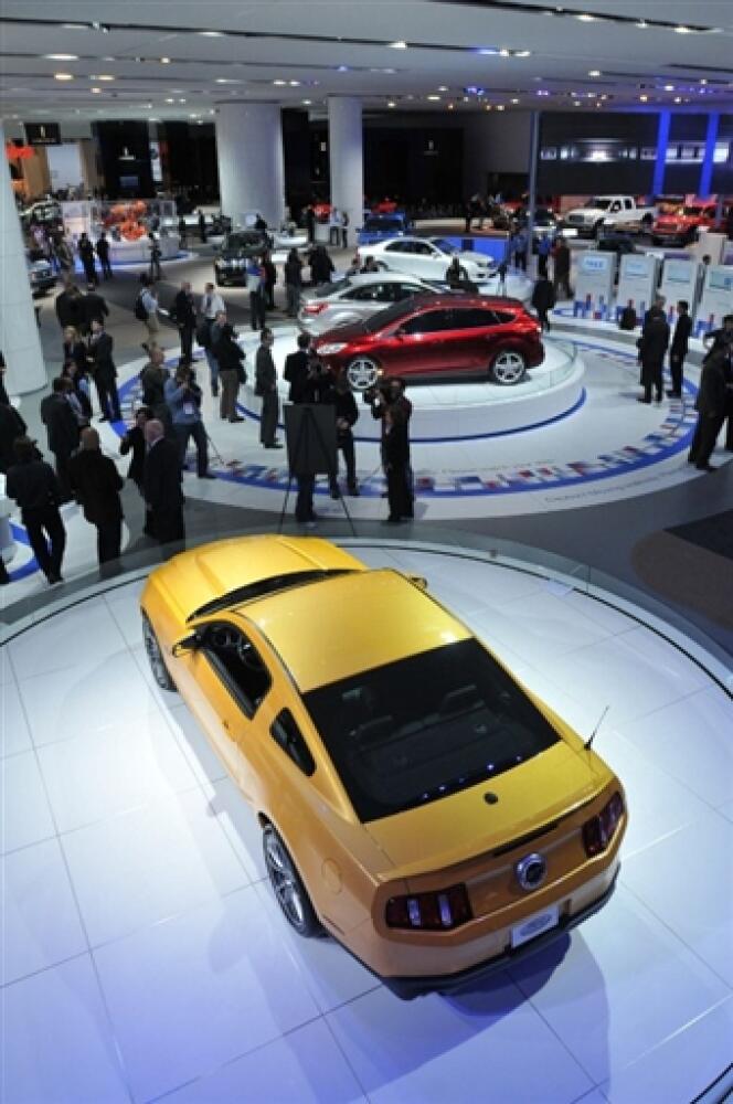 Vue générale du salon automobile de Detroit, le 12 janvier 2010.