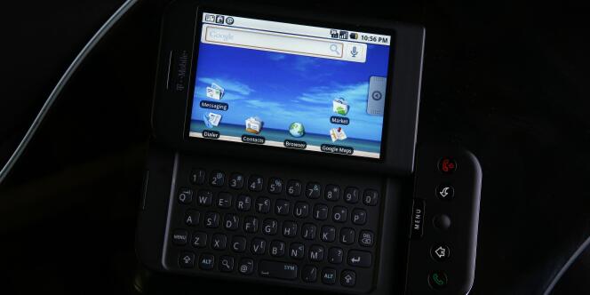 Un téléphone utilisant le système d'exploitation Android.