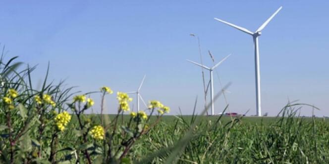 Le parc éolien de la filiale de l'électricien espagnol Endesa, Endesa France, sur le site de Lehautcourt en Picardie.