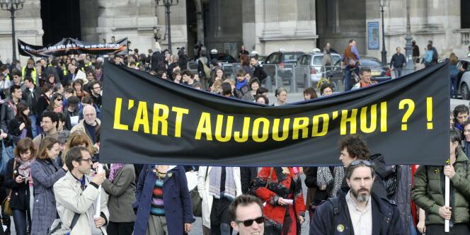 Manifestation d'intermittents du spectacle à Paris en mars 2010.