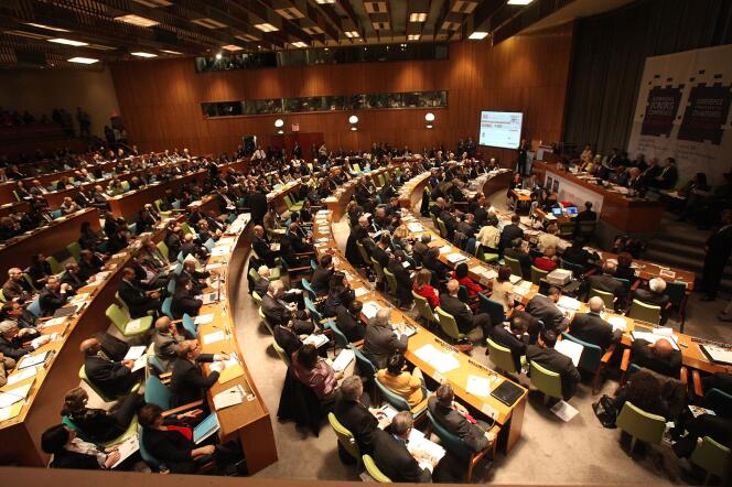 Une conférence à l'ONU, à New York, mercredi 31 mars 2010.