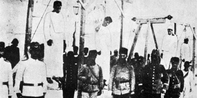 Photo du génocide arménien, prise à Alep en 1915.
