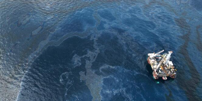 Les nappes de pétrole dans le golfe du Mexique, le 31 mai 2010, à la suite de l'explosion de la plateforme Deepwater Horizon de BP.
