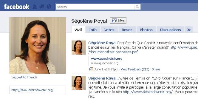 La page Facebook de Ségolène Royal.