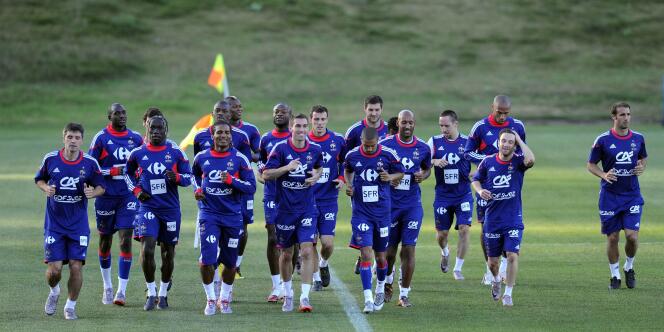 L'équipe de France à l'entrainement, le 7 juin à Knysna.