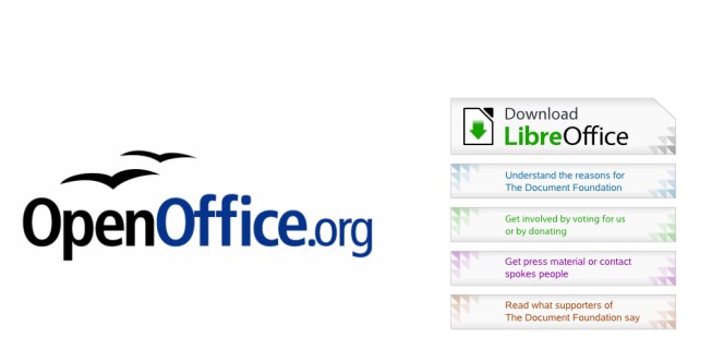 Les logos d'OpenOffice.org et de LibreOffice.