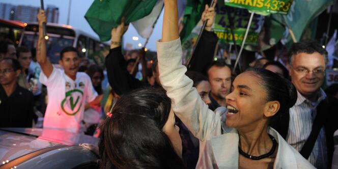 Marina Silva, candidate des Verts à l'élection présidentielle brésilienne, arrivée troisième au premier tour. 