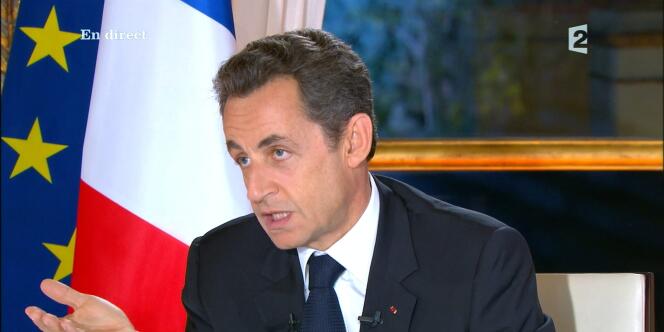 Nicolas Sarkozy lors de son entretien à la télévision, le 16 novembre 2010.