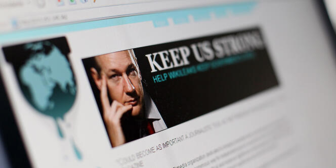 Julian Assange, le co-fondateur de WikiLeaks, en page d'accueil du site.