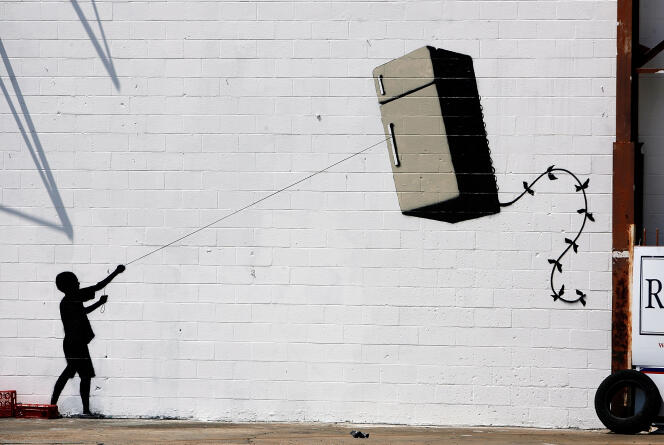 Banksy peint partout, surtout sur les murs, où se répand son humour dévastateur. Ici à La Nouvelle Orléans en août 2008.