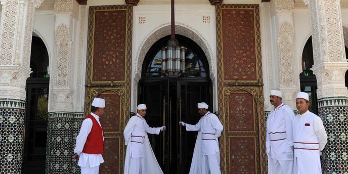 L'entrée du palais Mamounia au Maroc.