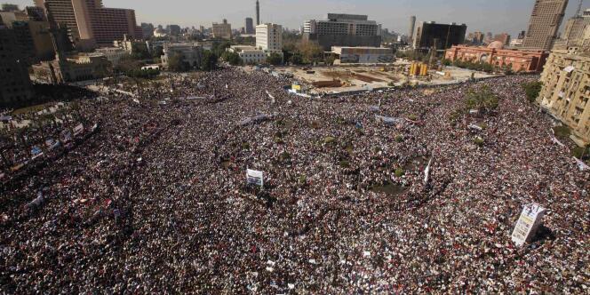 Place Tahrir au Caire, vendredi 18 février 2011.