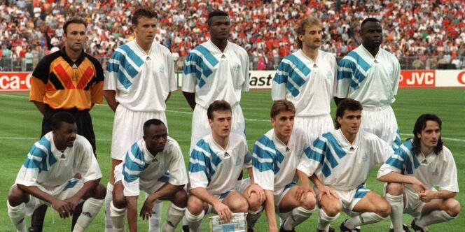 L'équipe de l'OM face au Milan AC le 26 mai  1993. 