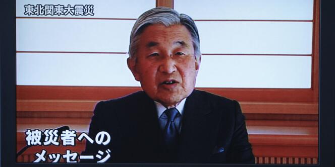 L'empereur Akihito lors de son intervention, le 16 mars 2011.