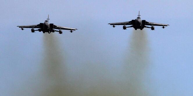 Deux appareils Tornado de la Royal Air Force,  qui pourraient participer à une opération militaires en Libye.