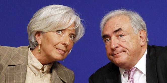 Christine Lagarde et Dominique Strauss-Kahn, à Paris, le 16 juin 2010.