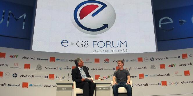 Mark Zuckerberg, PDG de Facebook, et Maurice Lévy, PDG de Publicis, lors de la 