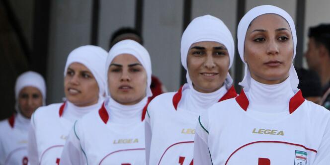 L'équipe iranienne de football féminin, le 3 juin à Amman.
